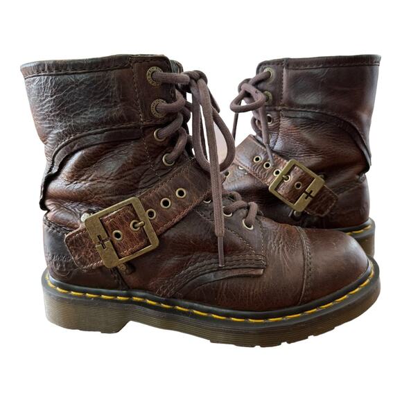 Dr Martens Triumph 1460 Dark Brown with strap and buckle size 7 ladies - Picture 4 of 12